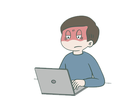 Angry Man Using Laptop